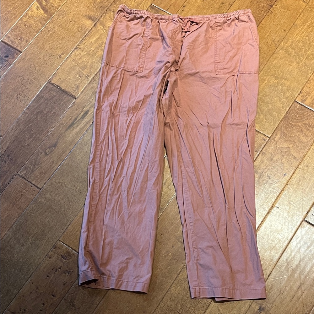 L.L. Bean Women's Wide Leg Pants in Orange
